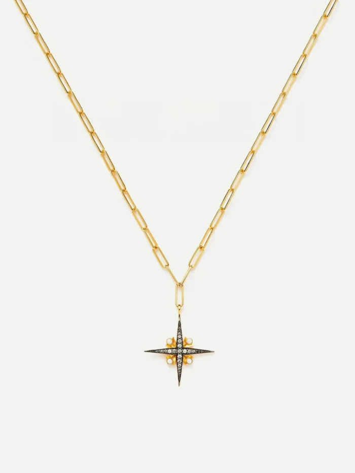 North Star Pearl Chain Necklace